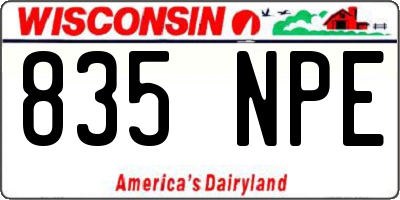WI license plate 835NPE