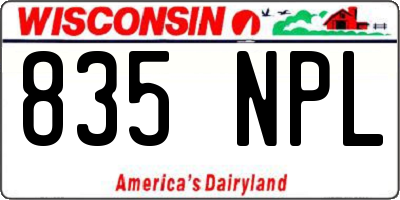 WI license plate 835NPL
