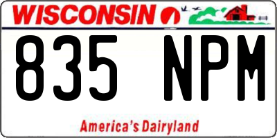 WI license plate 835NPM
