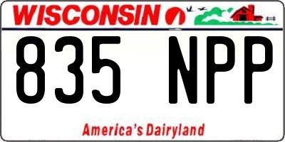 WI license plate 835NPP