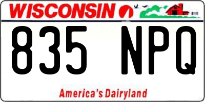 WI license plate 835NPQ