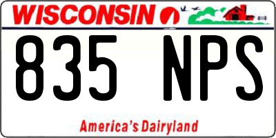 WI license plate 835NPS