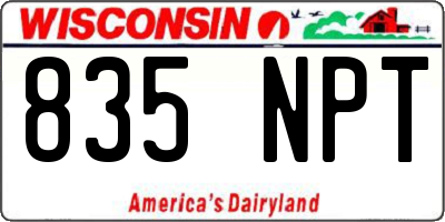WI license plate 835NPT