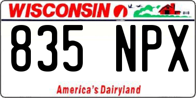 WI license plate 835NPX