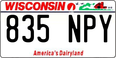 WI license plate 835NPY