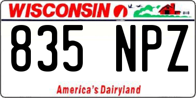 WI license plate 835NPZ