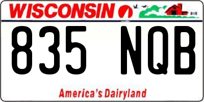 WI license plate 835NQB