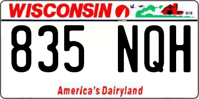 WI license plate 835NQH