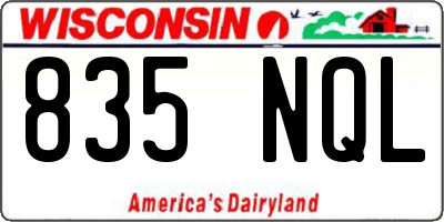 WI license plate 835NQL