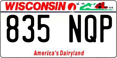 WI license plate 835NQP