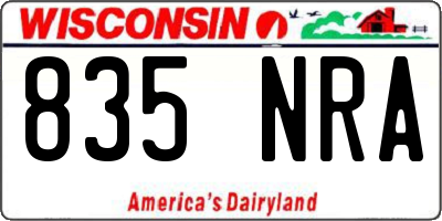 WI license plate 835NRA