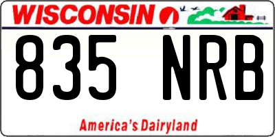 WI license plate 835NRB
