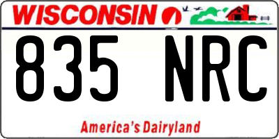 WI license plate 835NRC