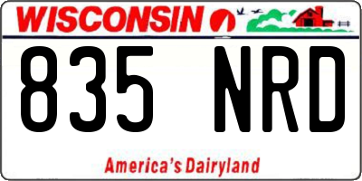 WI license plate 835NRD