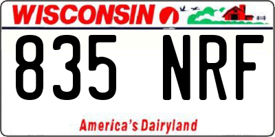 WI license plate 835NRF