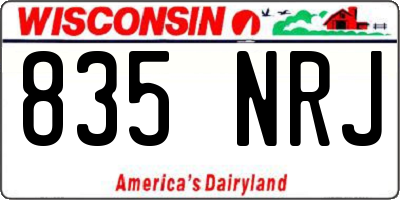 WI license plate 835NRJ