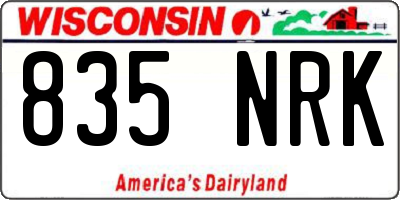WI license plate 835NRK