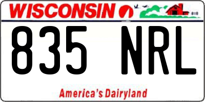 WI license plate 835NRL