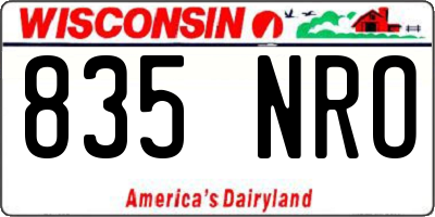 WI license plate 835NRO