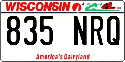 WI license plate 835NRQ