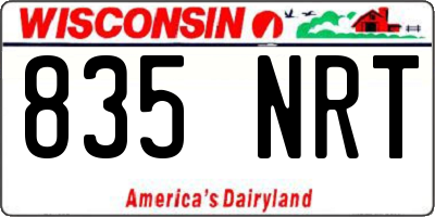 WI license plate 835NRT