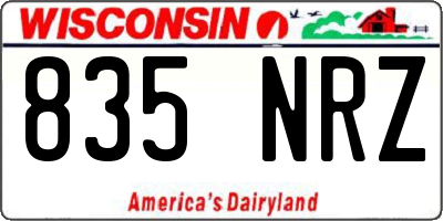 WI license plate 835NRZ