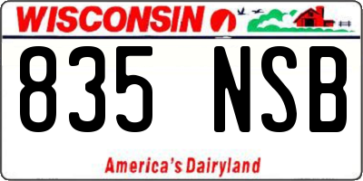 WI license plate 835NSB