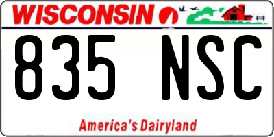 WI license plate 835NSC