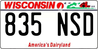 WI license plate 835NSD