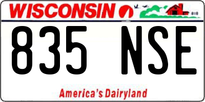 WI license plate 835NSE