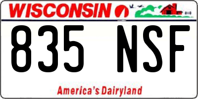 WI license plate 835NSF