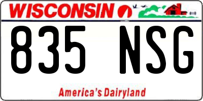 WI license plate 835NSG
