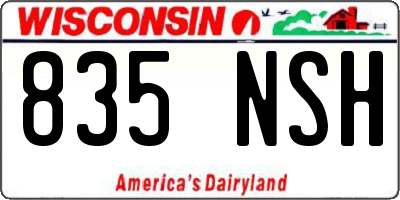 WI license plate 835NSH