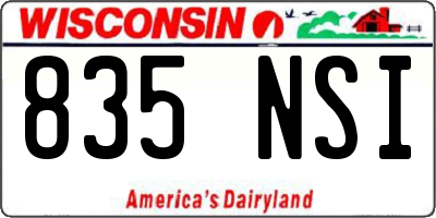 WI license plate 835NSI