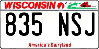 WI license plate 835NSJ