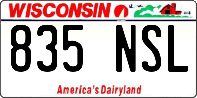WI license plate 835NSL