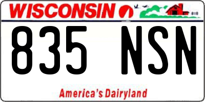 WI license plate 835NSN
