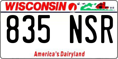 WI license plate 835NSR