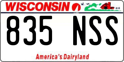 WI license plate 835NSS