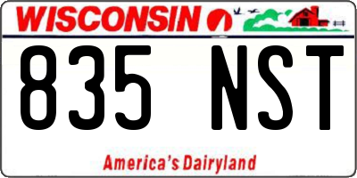 WI license plate 835NST