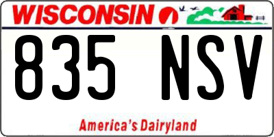 WI license plate 835NSV