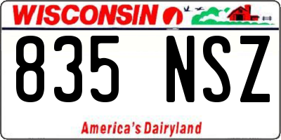 WI license plate 835NSZ