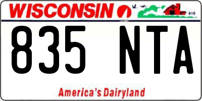 WI license plate 835NTA