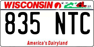 WI license plate 835NTC