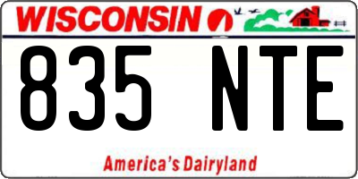 WI license plate 835NTE