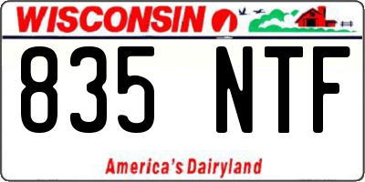 WI license plate 835NTF
