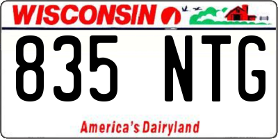 WI license plate 835NTG