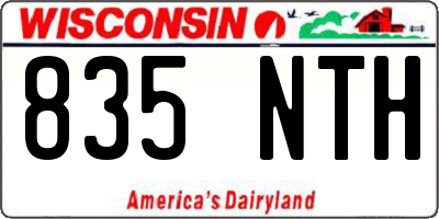 WI license plate 835NTH