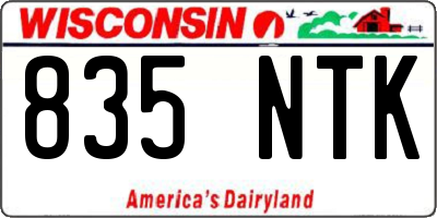 WI license plate 835NTK