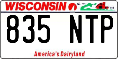 WI license plate 835NTP